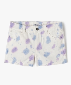 GEMO Short en coton à motifs tachetés fille bleu standard