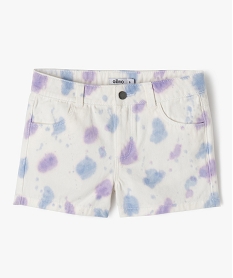 short en coton a motifs tachetes fille bleu shortsE810501_1