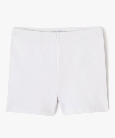 GEMO Short moulant en coton stretch fille Blanc