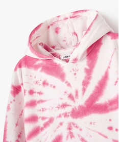 sweat a capuche effet tie and dye fille roseE813101_2