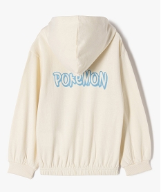 sweat a capuche a taille elastiquee imprime pikachu fille - pokemon beigeE813401_3