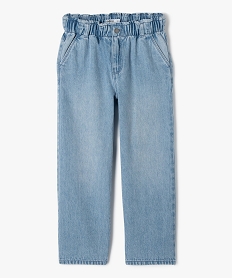 GEMO Jean wide leg avec ceinture élastique ajustable fille bleu vif
