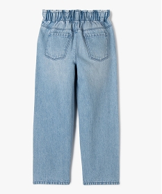 jean wide leg avec ceinture elastique ajustable fille bleu vif jeansE814001_4