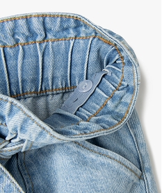 jupe en jean avec taille foncee effet paper bag fille gris robes et jupesE814501_3