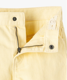 pantalon large a taille ajustable en coton fille jauneE815201_2