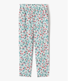 GEMO Pantalon fluide imprimé fleuri fille Blanc