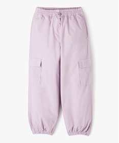 pantalon cargo parachute en toile fine fille violet pantalonsE816201_1