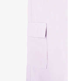 pantalon cargo parachute en toile fine fille violet pantalonsE816201_3