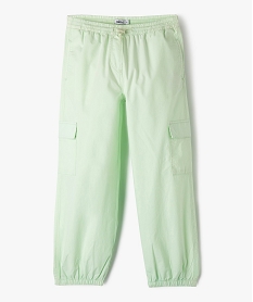 pantalon cargo parachute en toile fine fille vert pantalonsE816301_1