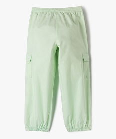 pantalon cargo parachute en toile fine fille vert pantalonsE816301_4