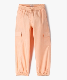 pantalon cargo parachute en toile fine fille orange pantalonsE816401_1