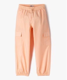 GEMO Pantalon cargo parachute en toile fine fille Orange