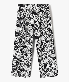 GEMO Pantalon imprimé en toile de coton fille noir standard