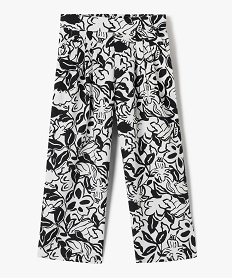 GEMO Pantalon imprimé en toile de coton fille Noir