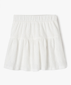 GEMO Jupe à volant en broderie anglaise avec doublure short fille Beige