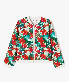 veste zippee en viscose a motifs fleuris fille rouge blousons et vestesE817901_1