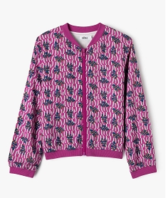 GEMO Veste zippée en viscose imprimée fille Violet