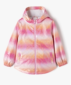 impermeable a capuche tie-and-dye paillete fille roseE818701_1