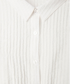 chemise en maille gaufree avec bas ajustable fille blanc chemises et blousesE818801_2
