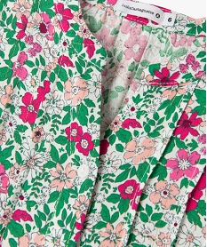 chemise fleurie avec fines rayures pailletees fille - lulucastagnette rose chemises et blousesE818901_2