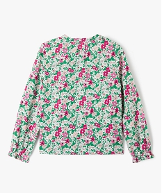 chemise fleurie avec fines rayures pailletees fille - lulucastagnette rose chemises et blousesE818901_3
