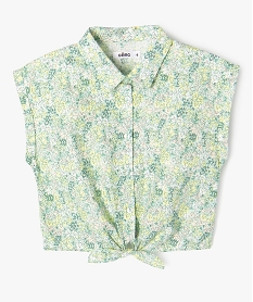 GEMO Chemise à manches courtes à motifs fleuris fille vert standard