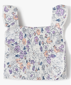 blouse sans manches a motifs fleuris fille - lulucastagnette beigeE819601_1