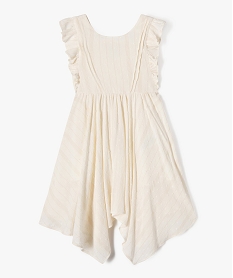 robe sans manches a volants et fines rayures dorees fille beige robes et jupesE821901_1