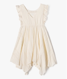 robe sans manches a volants et fines rayures dorees fille beige robes et jupesE821901_3
