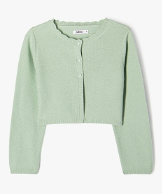 GEMO Gilet court en maille fantaisie fille vert standard