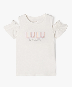 tee-shirt manches courtes a epaules denudees fille - lulucastagnette beige tee-shirtsE826601_1