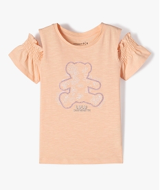 GEMO Tee-shirt manches courtes à épaules dénudées fille - LuluCastagnette Orange