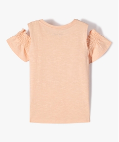 tee-shirt manches courtes a epaules denudees fille - lulucastagnette orangeE826701_3