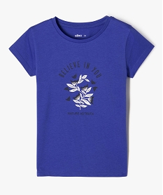 GEMO Tee-shirt à manches courtes avec motif fille Bleu