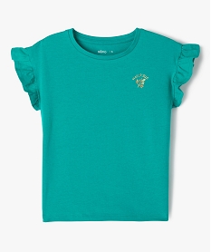 GEMO Tee-shirt à manches courtes avec volants fille Vert