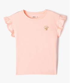 tee-shirt a manches courtes avec volants fille rose tee-shirtsE828201_1