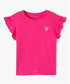 tee-shirt a manches courtes avec volants fille roseE828401_1