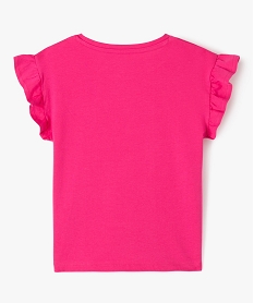 tee-shirt a manches courtes avec volants fille rose tee-shirtsE828401_3