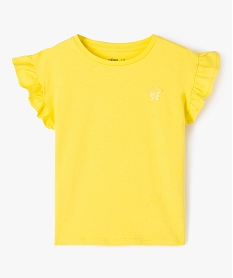 tee-shirt a manches courtes avec volants fille jaune tee-shirtsE828501_1