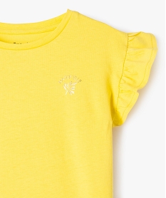 tee-shirt a manches courtes avec volants fille jaune tee-shirtsE828501_2