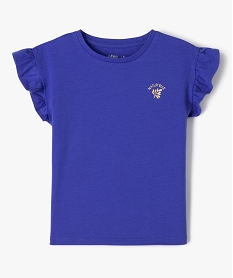 GEMO Tee-shirt à manches courtes avec volants fille Bleu