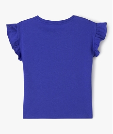 tee-shirt a manches courtes avec volants fille bleuE828601_3