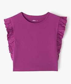 tee-shirt fille avec volants sur les cotes violet tee-shirtsE829501_1