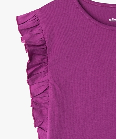 tee-shirt fille avec volants sur les cotes violet tee-shirtsE829501_2
