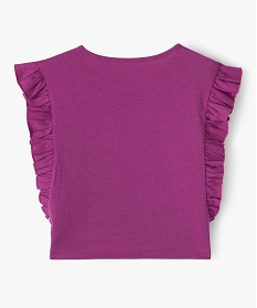 tee-shirt fille avec volants sur les cotes violet tee-shirtsE829501_3