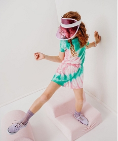 GEMO Combishort en coton effet tie and dye fille vert standard