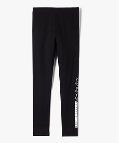 GEMO Legging avec inscription argentée fille noir standard