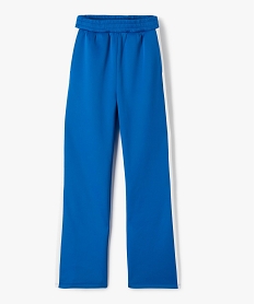 GEMO Pantalon de jogging large avec bandes contrastantes fille Bleu