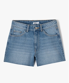 GEMO Short en jean délavé avec finitions sans coutures fille bleu vif