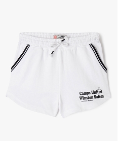 GEMO Short de sport avec taille élastique fille - Camps United blanc standard